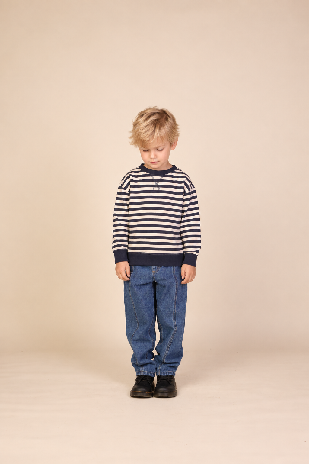 Gestreepte Crewneck Sweatshirt - Kids - Navy Stripe | 101344 Cole