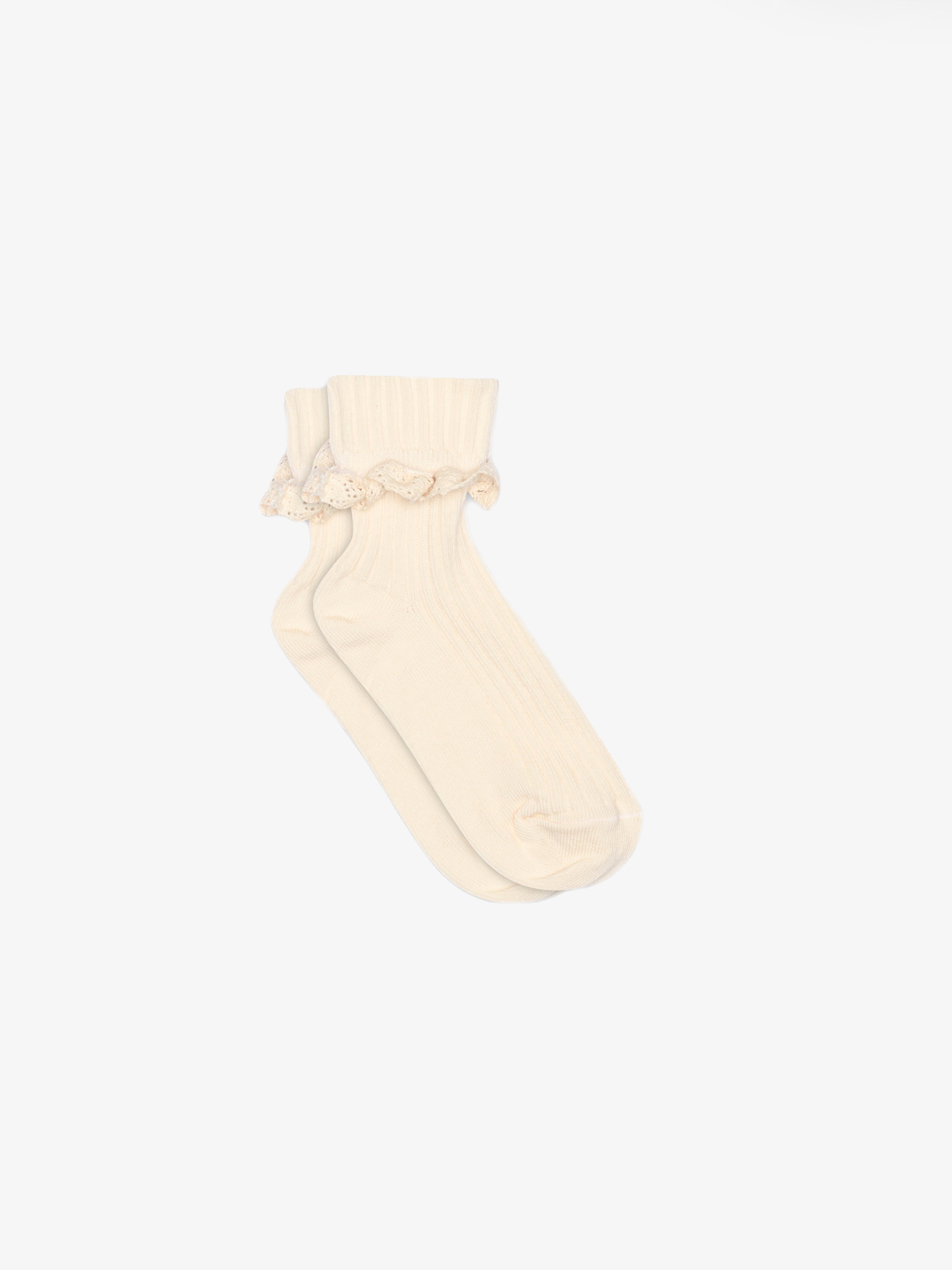 MP Katoenen sokken met kanten ruche - Tween - Light Beige | 101394 MP Julia Socks