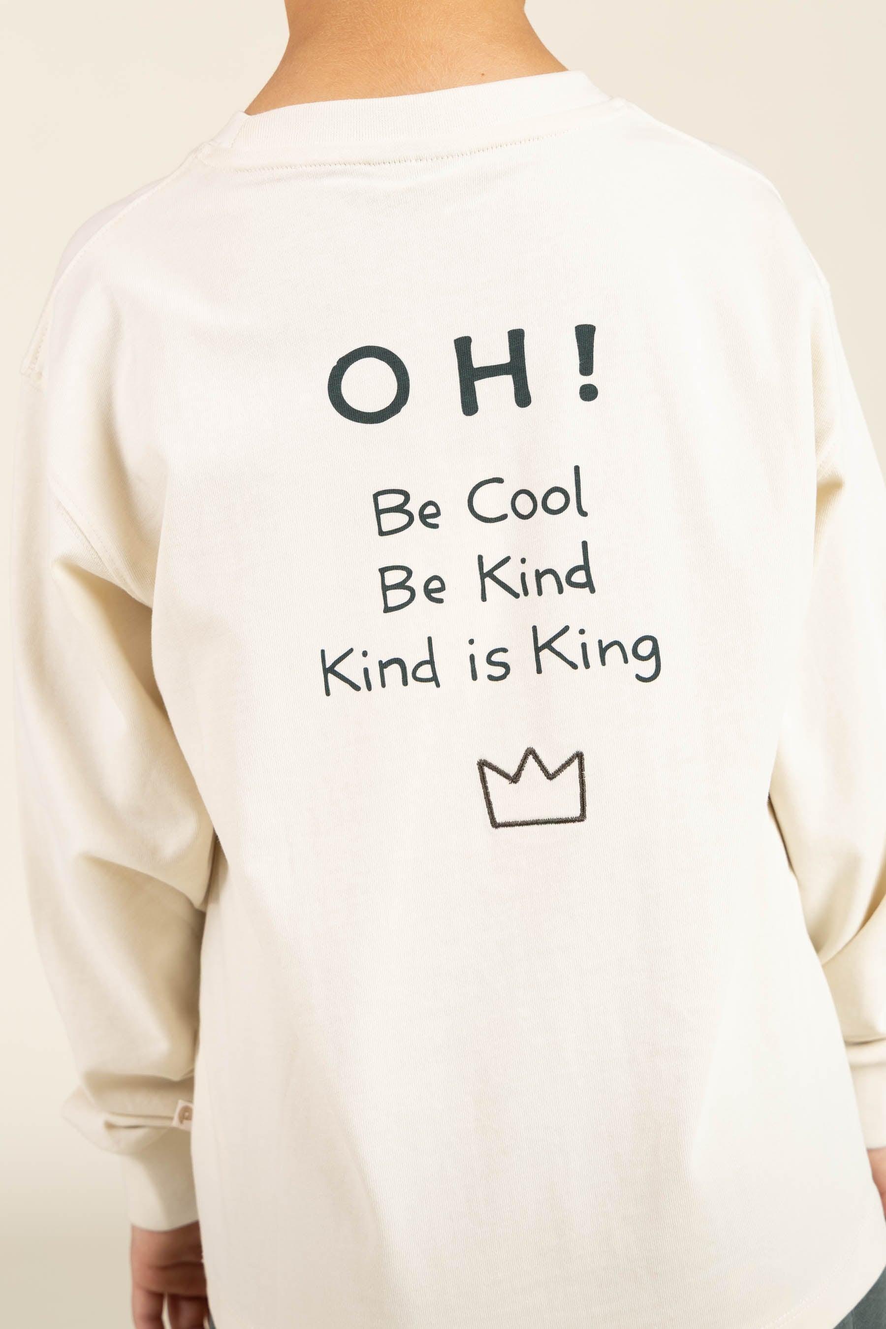 Oversized T-shirt met lange mouwen - Tween - Off White | 100853 August
