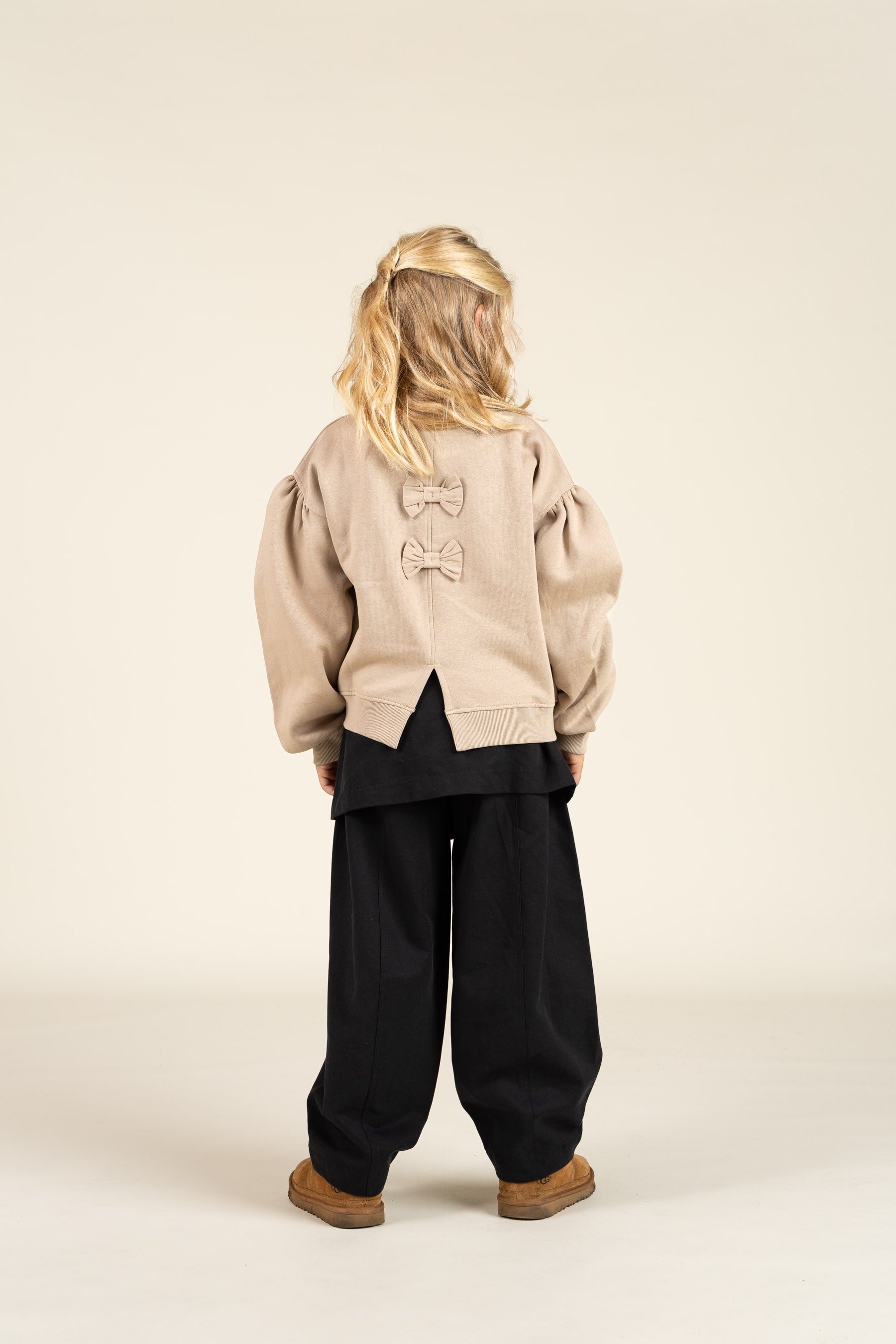 Tencel broek met barrel-pijpen - Tween - Black | 100133 Asta