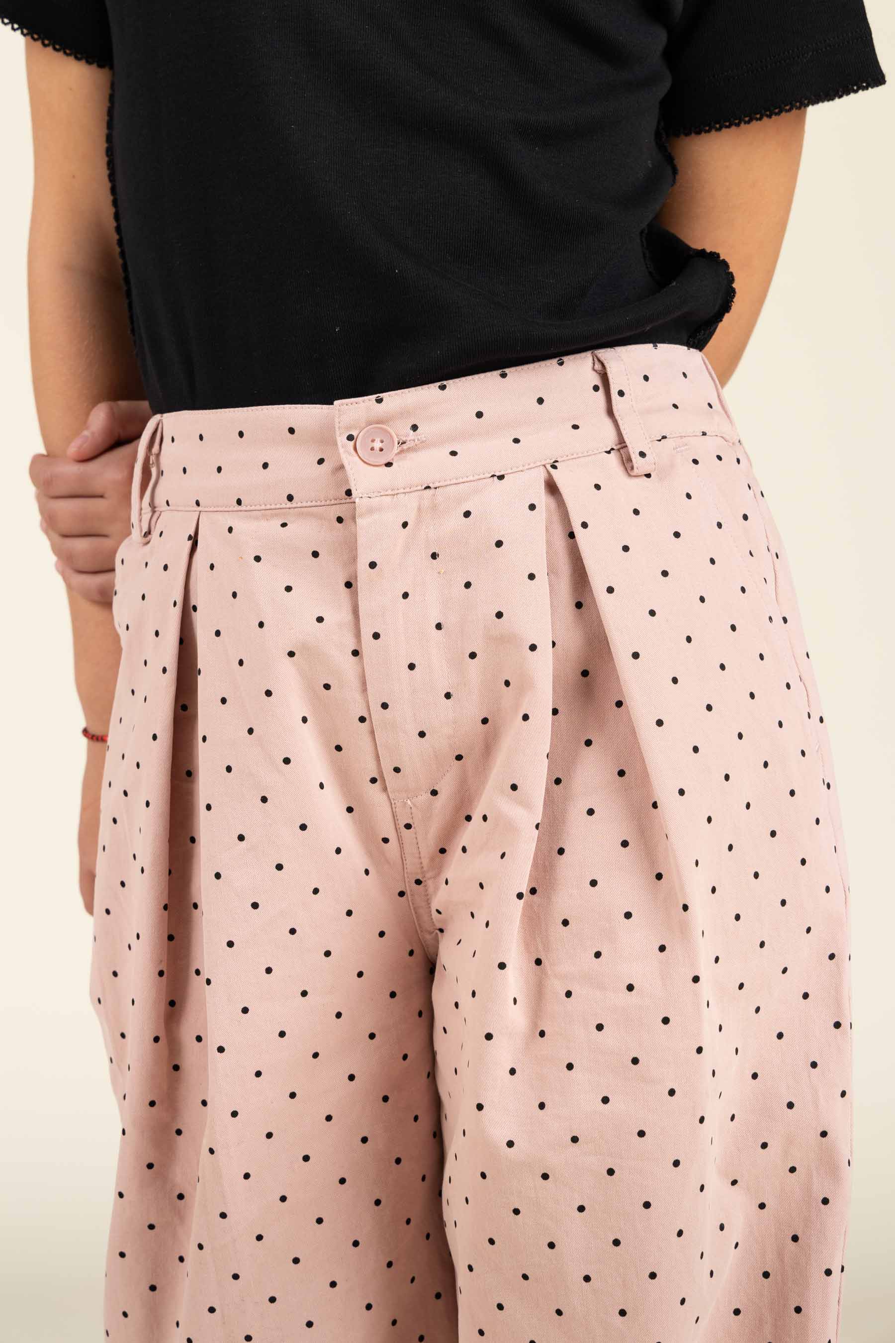 Twill broek met stip - Tween - Rose | 100613 Iris