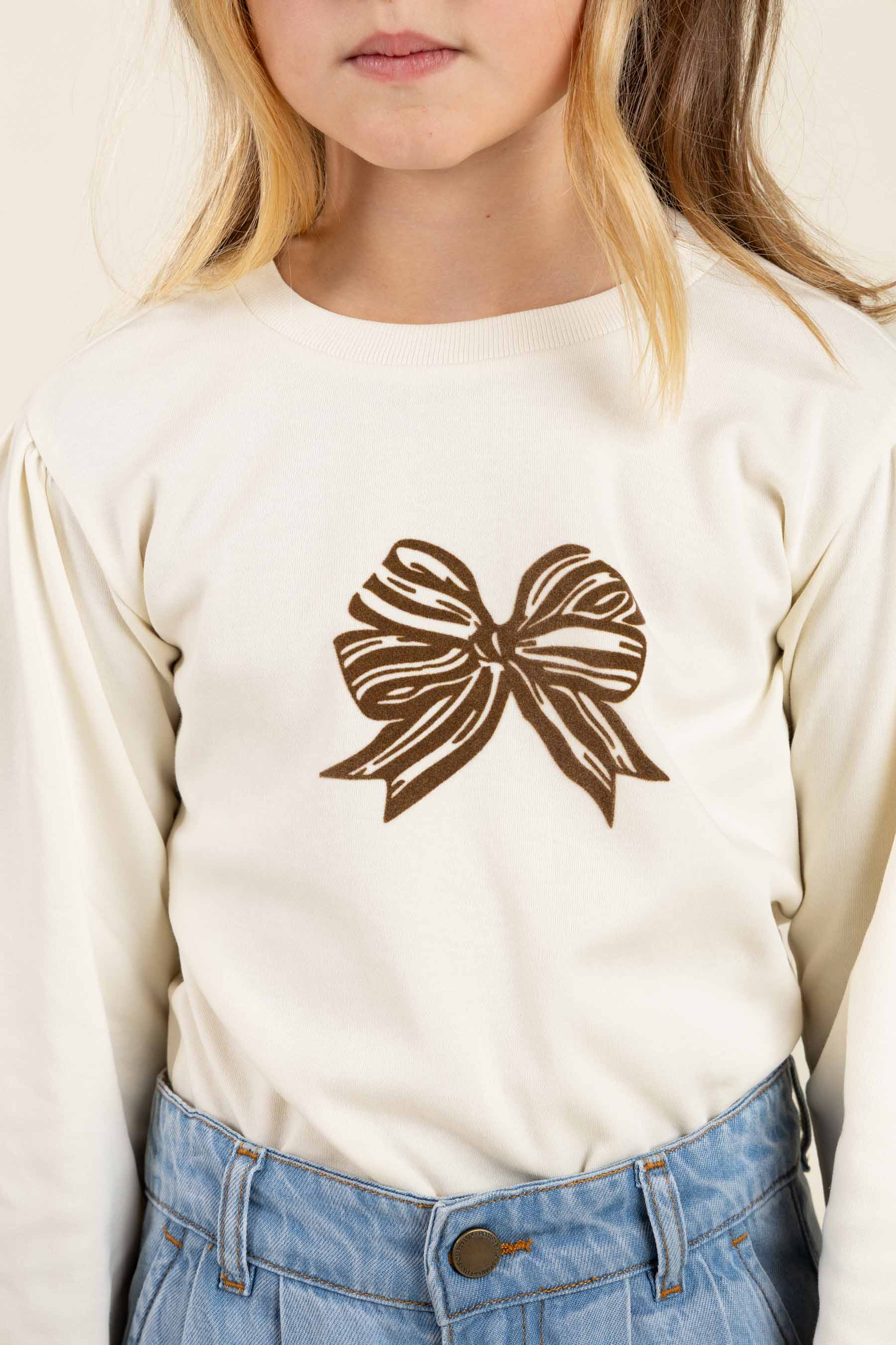 Longsleeve T-shirt met Frontprint - Tween - Off White | 100849 Kendell