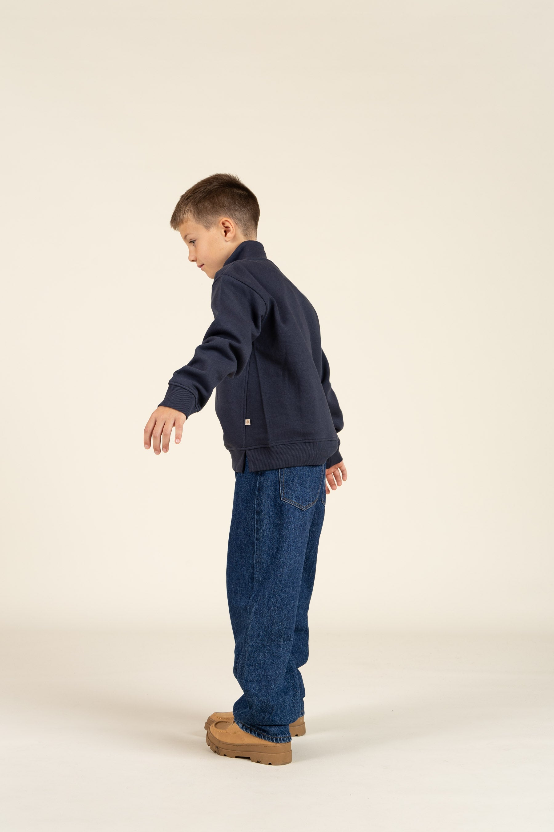 Sweatshirt met halve rits - Tween - Navy | 100807 Tristan