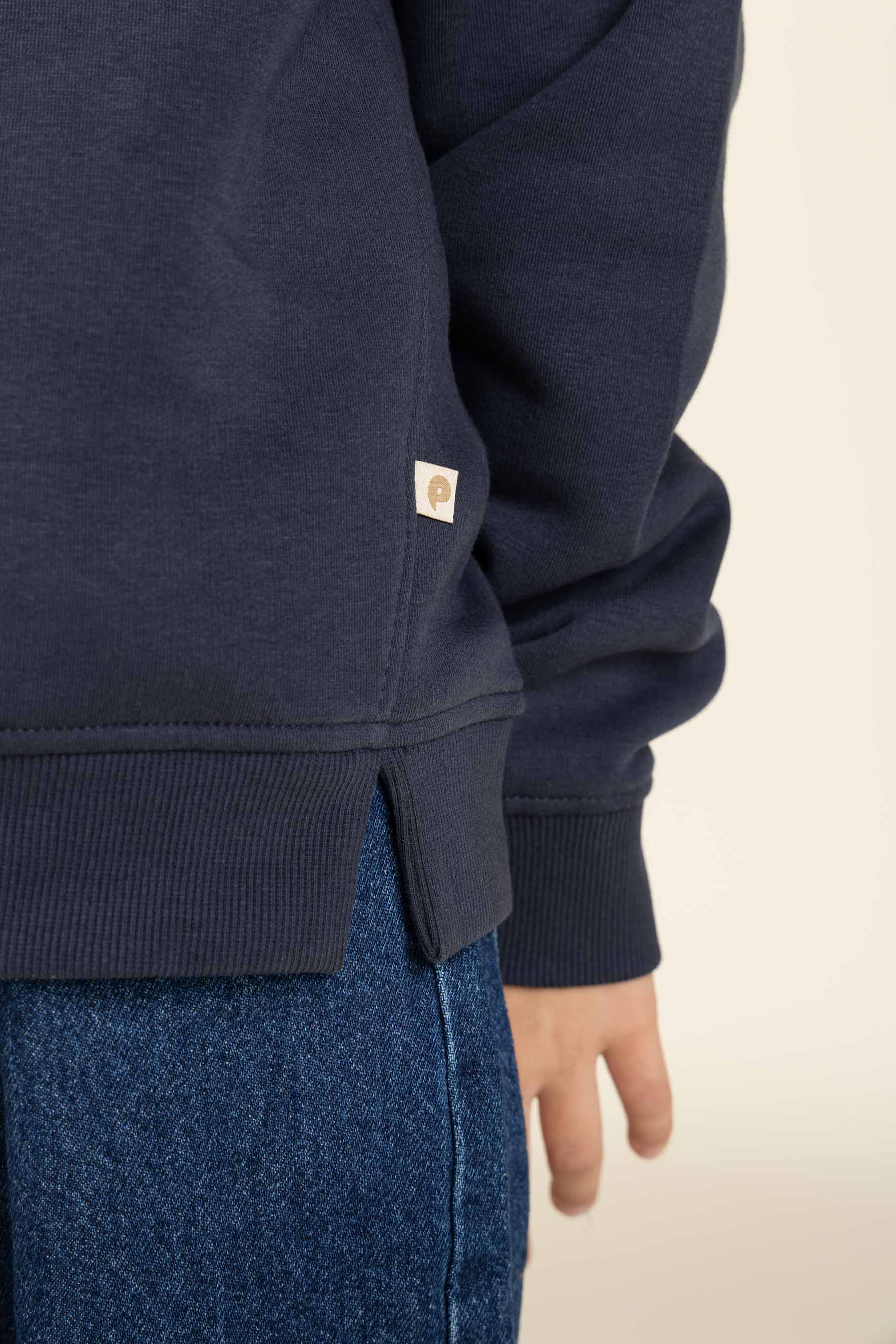 Sweatshirt met halve rits - Tween - Navy | 100807 Tristan