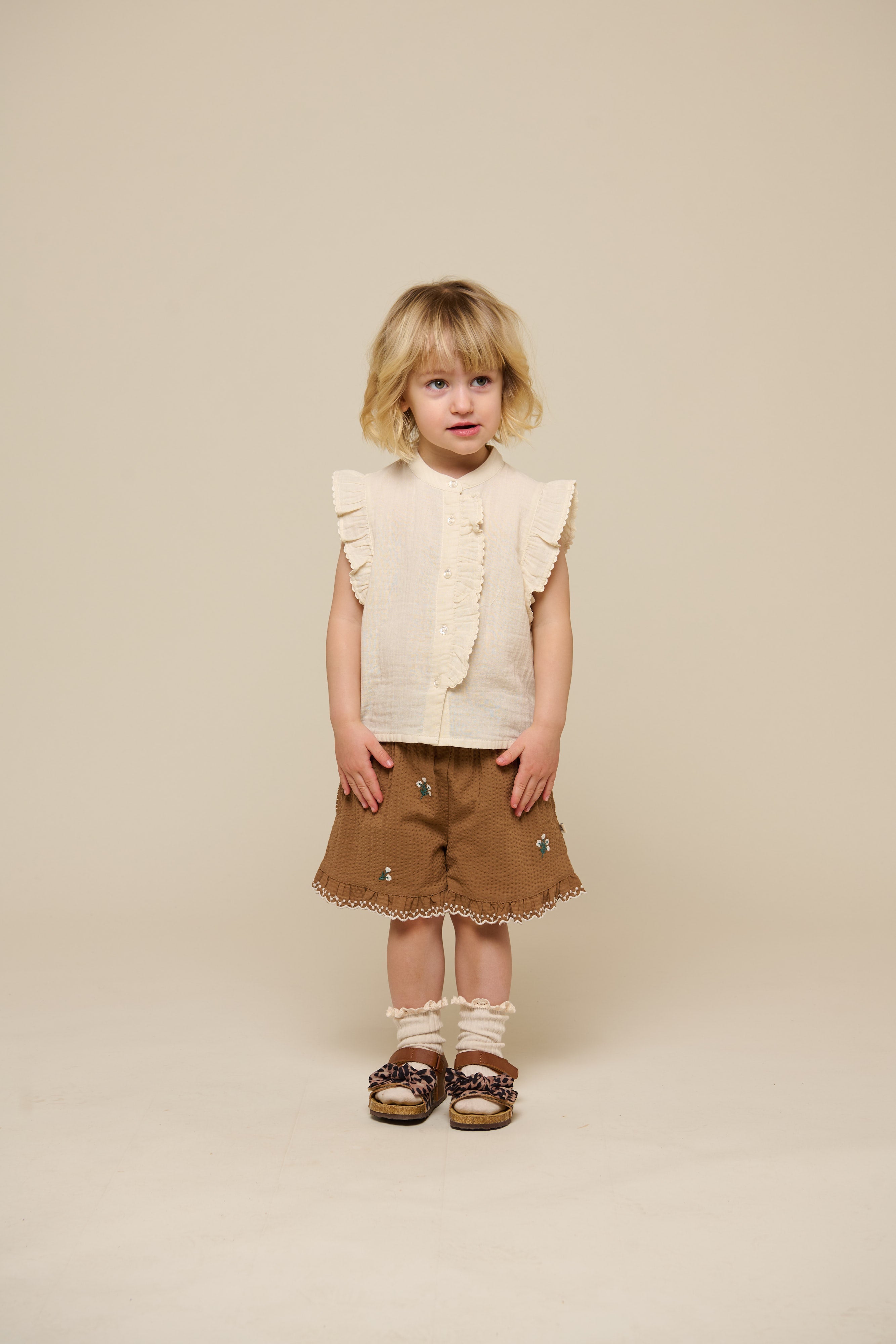 Mouwloze Top van Gaas - Kids - Off White | 100930 Jasmine