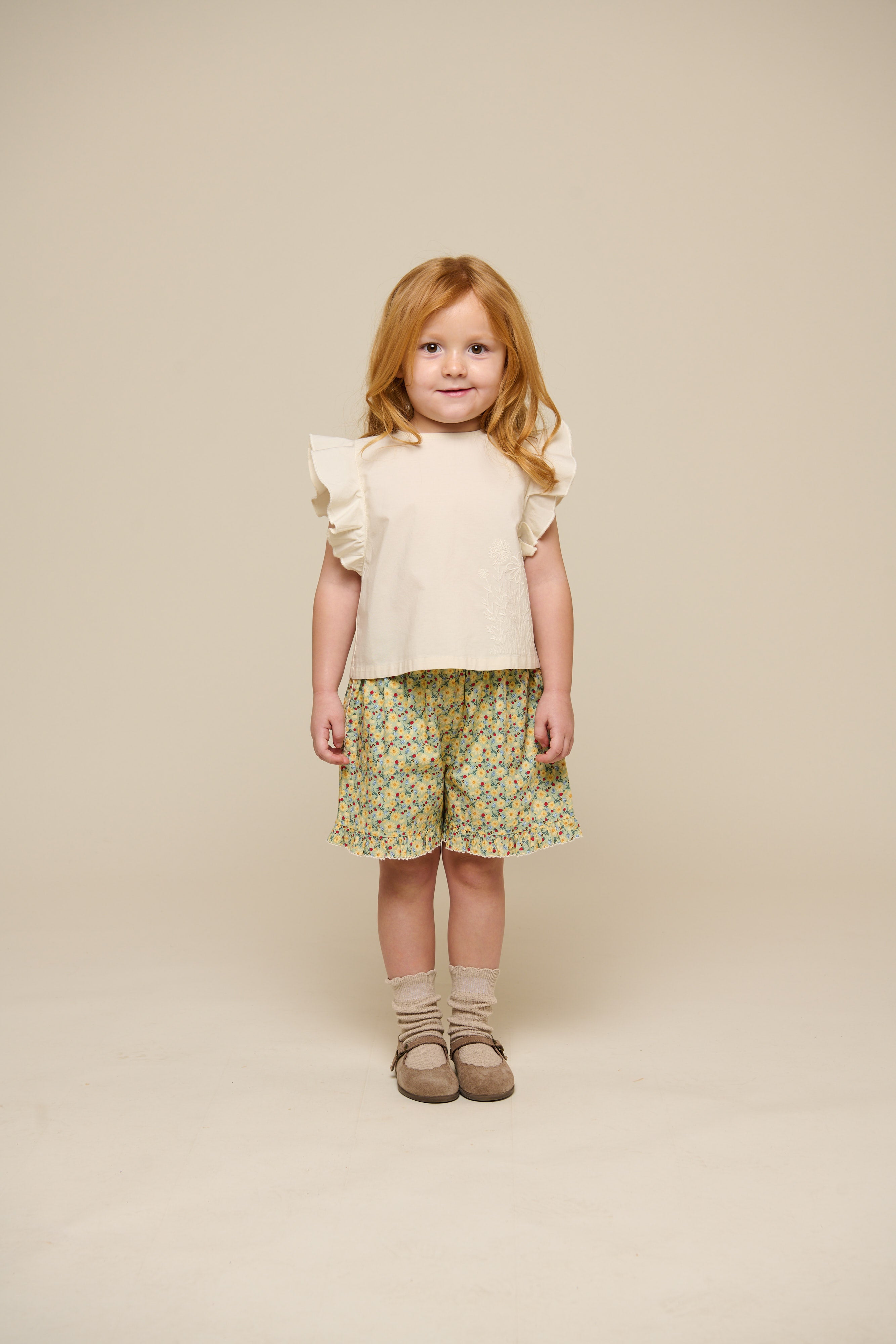 Poplin blouse met borduursel - Kids - Offwhite | 101043 Barbara