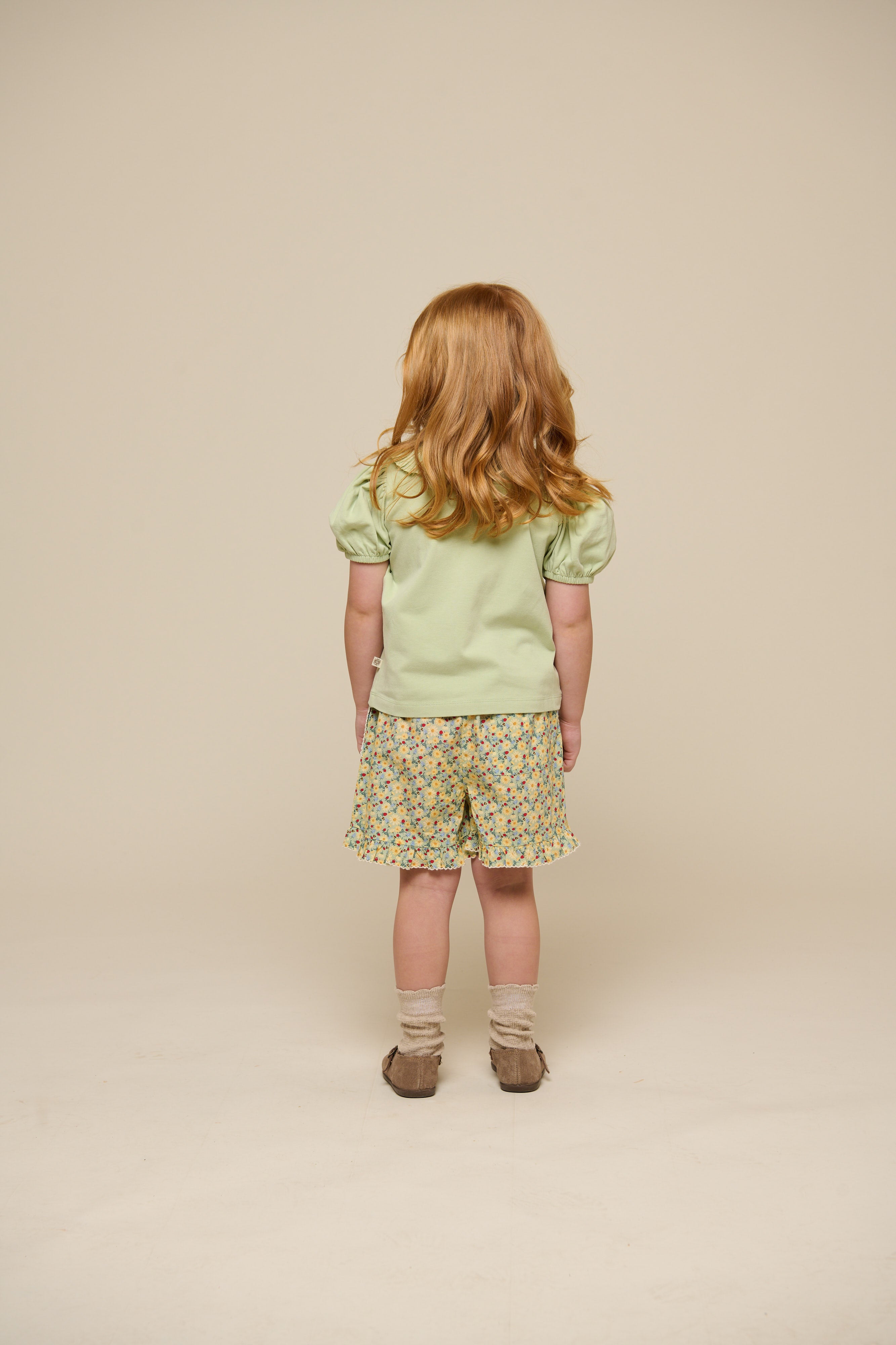 Bloemenbedrukte poplin shorts - Kids - Green | 100958 Poppy