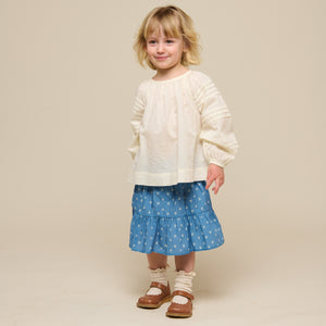 Bedrukte poplin rok - Kids - Dusty Blue | 101054 Camilla