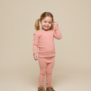 Modal Rib leggings - Kids - Rose Tan | 101322 Lottie