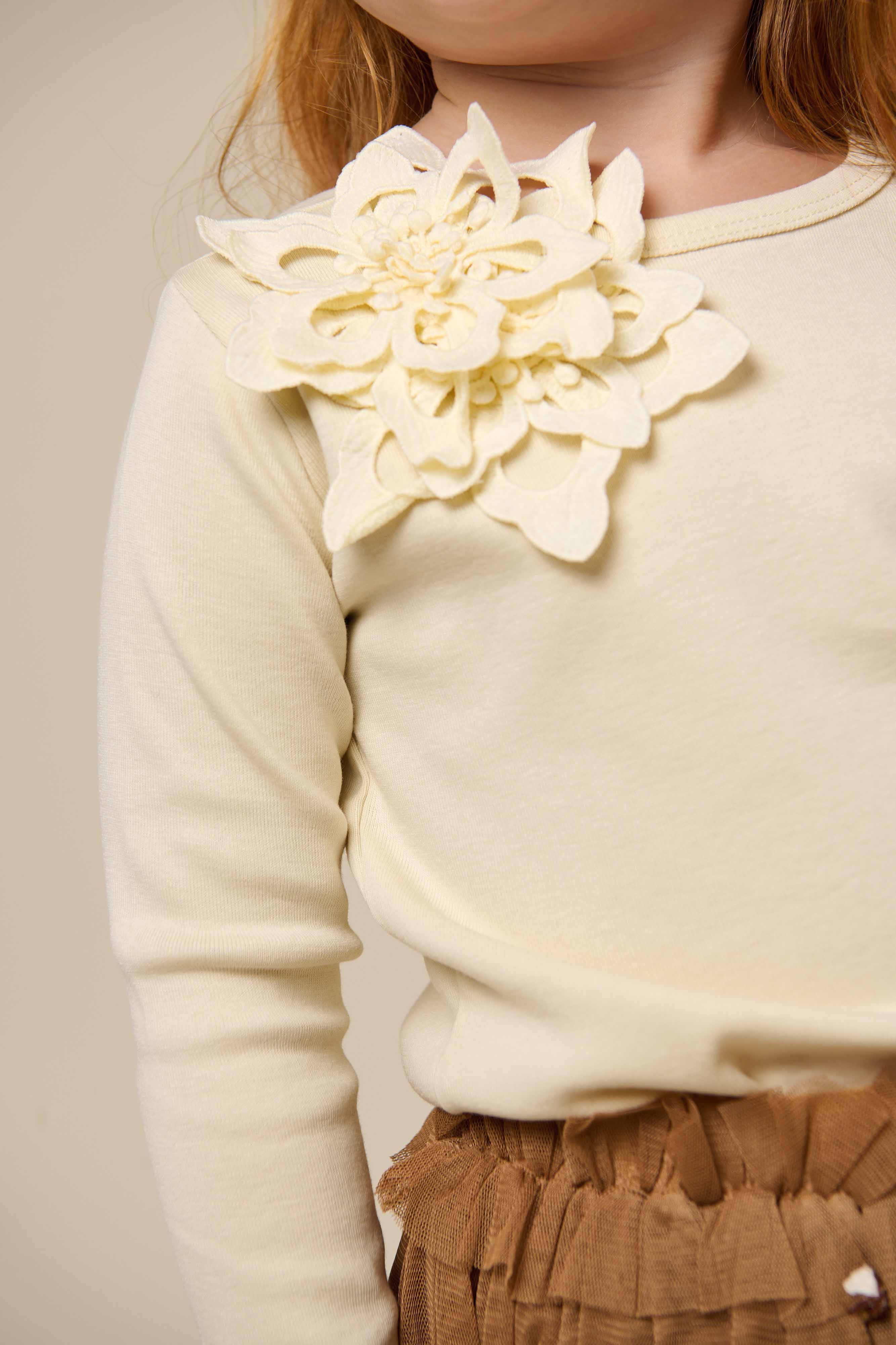 T-shirt met Bloemapplicatie - Kids - Offwhite | 101231 Sarah