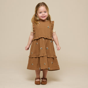 Geborduurde seersucker jurk - Kids - Coconut | 100978 Nora