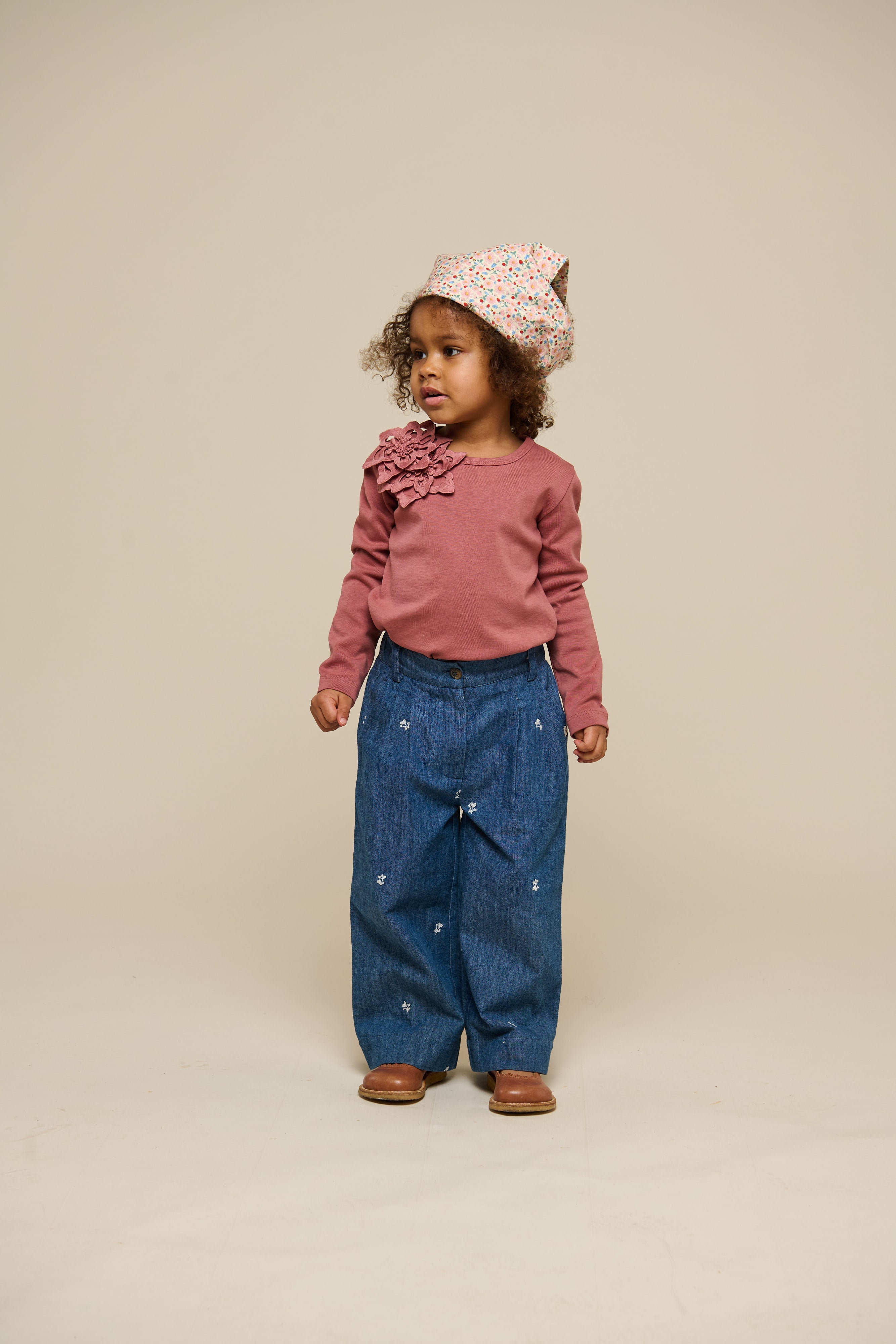 T-shirt met Bloemenapplicatie - Kids - Old Rose | 101233 Sarah