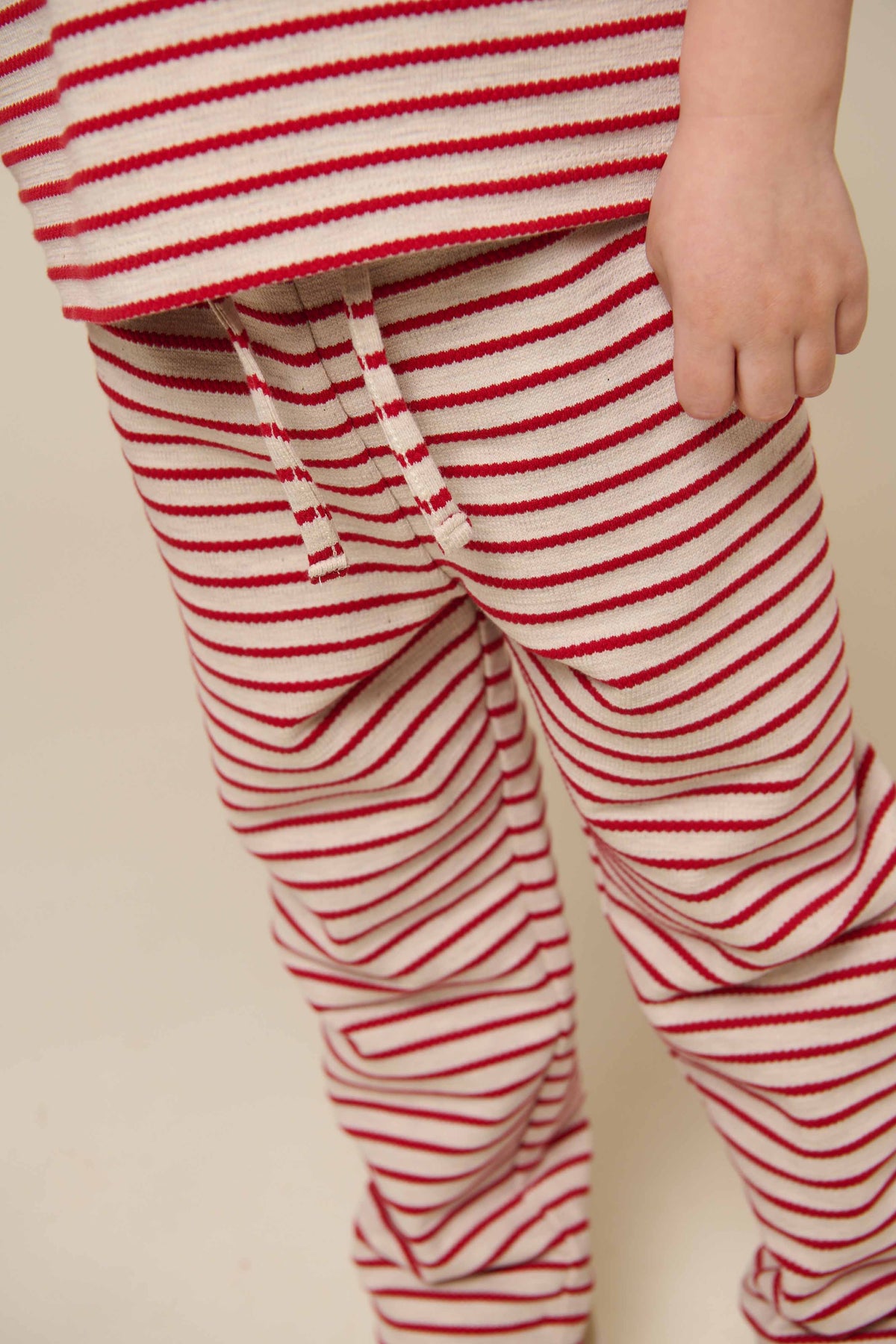 Gestreepte Jerseybroek - Kids - Cherry Red | 100999 Emmie