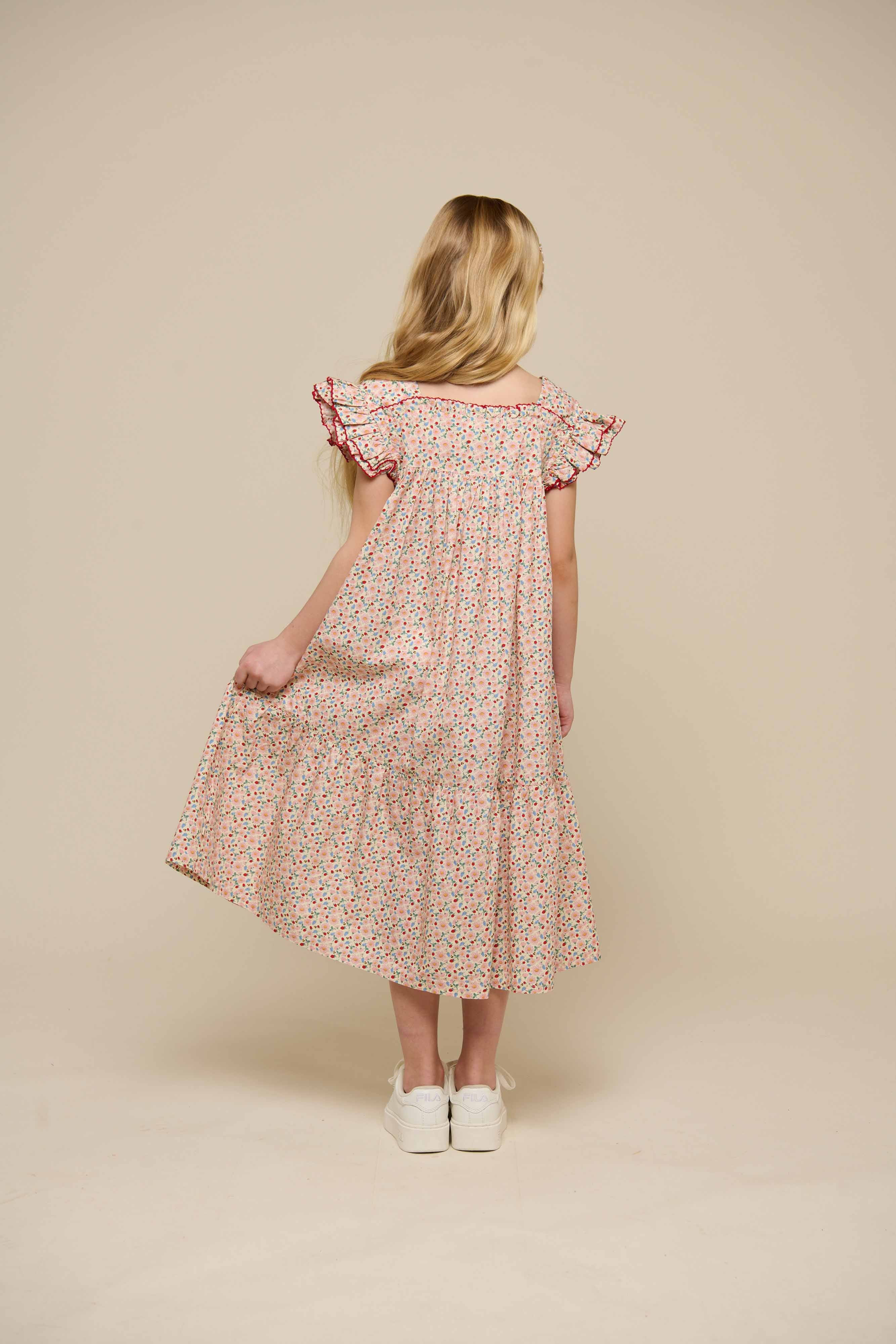 Bloemenprint Popeline Jurk - Tween - Rose | 100961 Poppy
