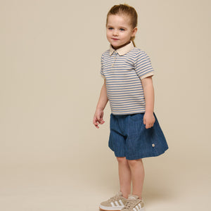 Gestreepte Jersey Polo - Kids - Blue | 101006 Emmie