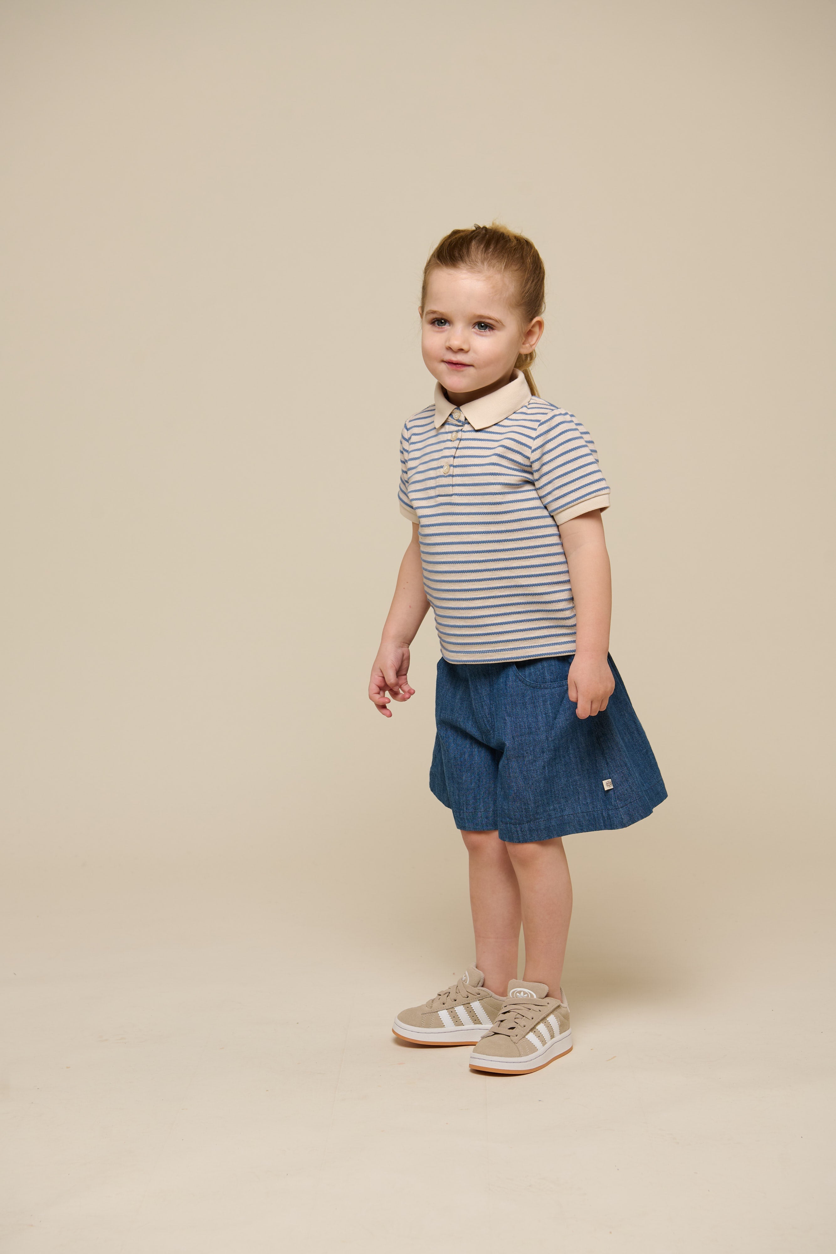 Gestreepte Jersey Polo - Kids - Blue | 101006 Emmie