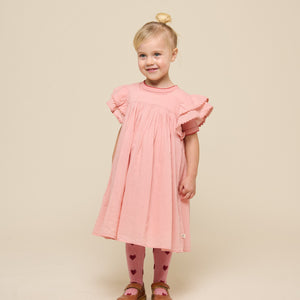 Katoenen jurk met Ric Rac Ruche - Kids - Rose Tan | 101034 Alma