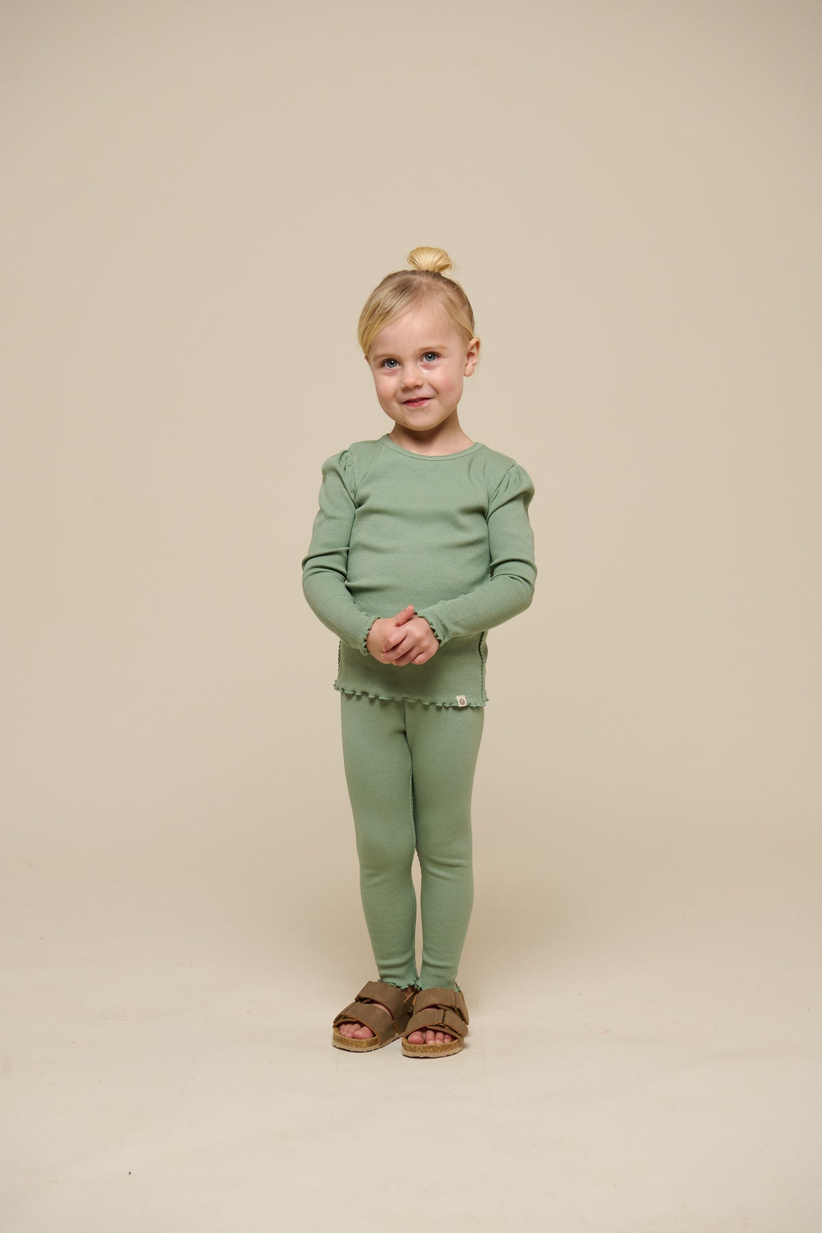 Modal Rib leggings - Kids - Dusty Green | 101326 Lottie
