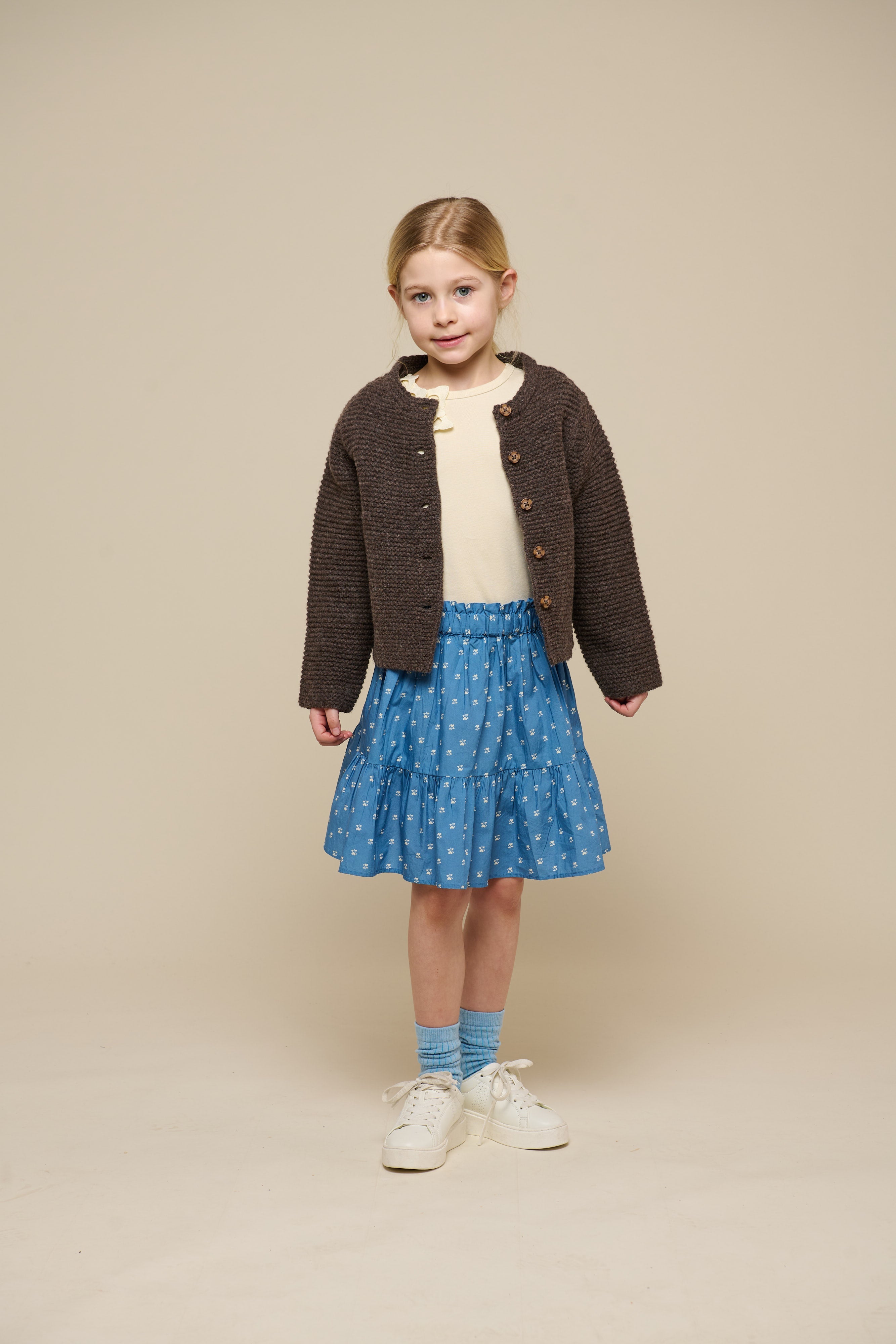 Gebreid Wollen Vest - Tween - Chocolate Melange | 100877 Maya