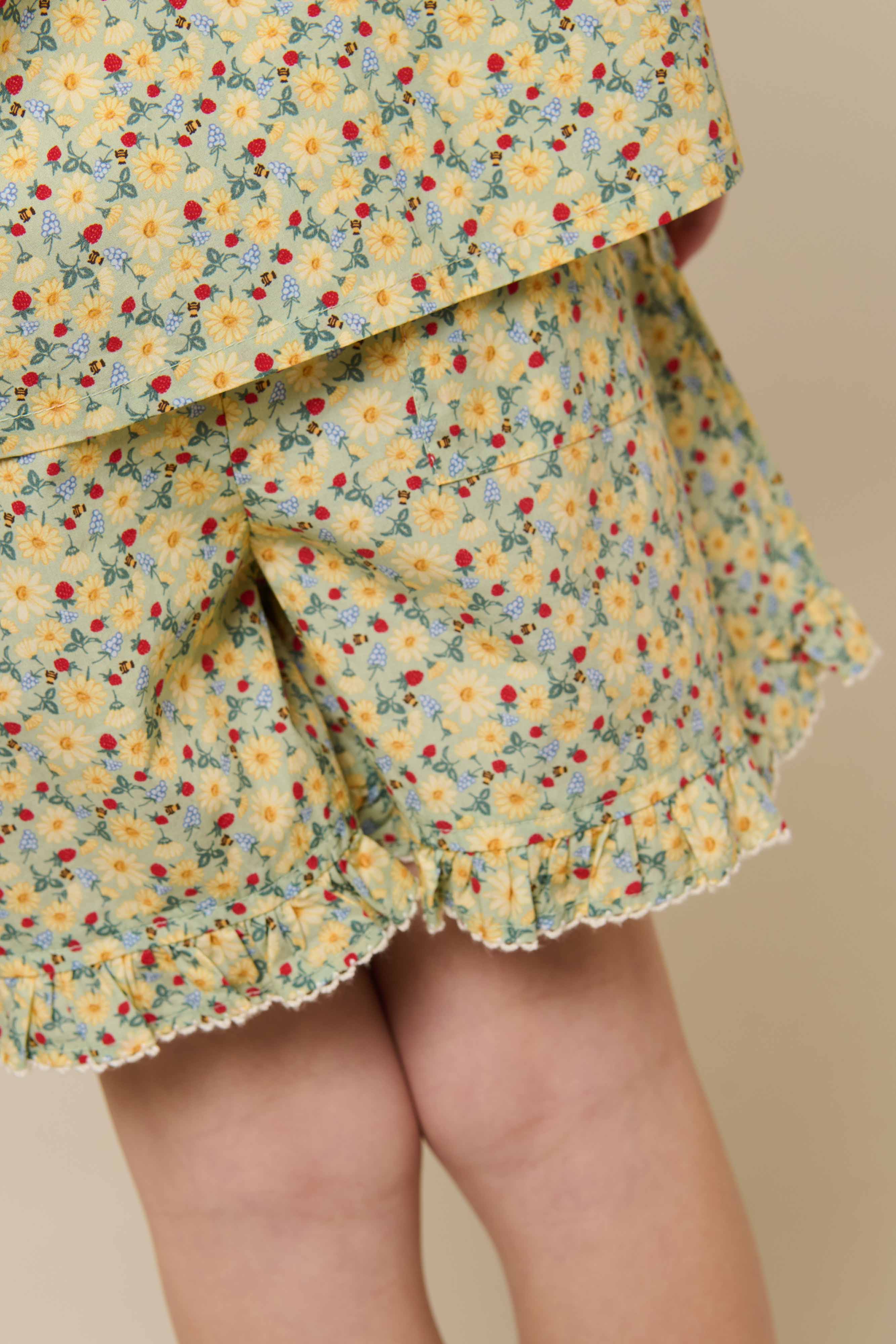 Bloemenbedrukte Poplinshorts - Tween - Green | 100959 Poppy