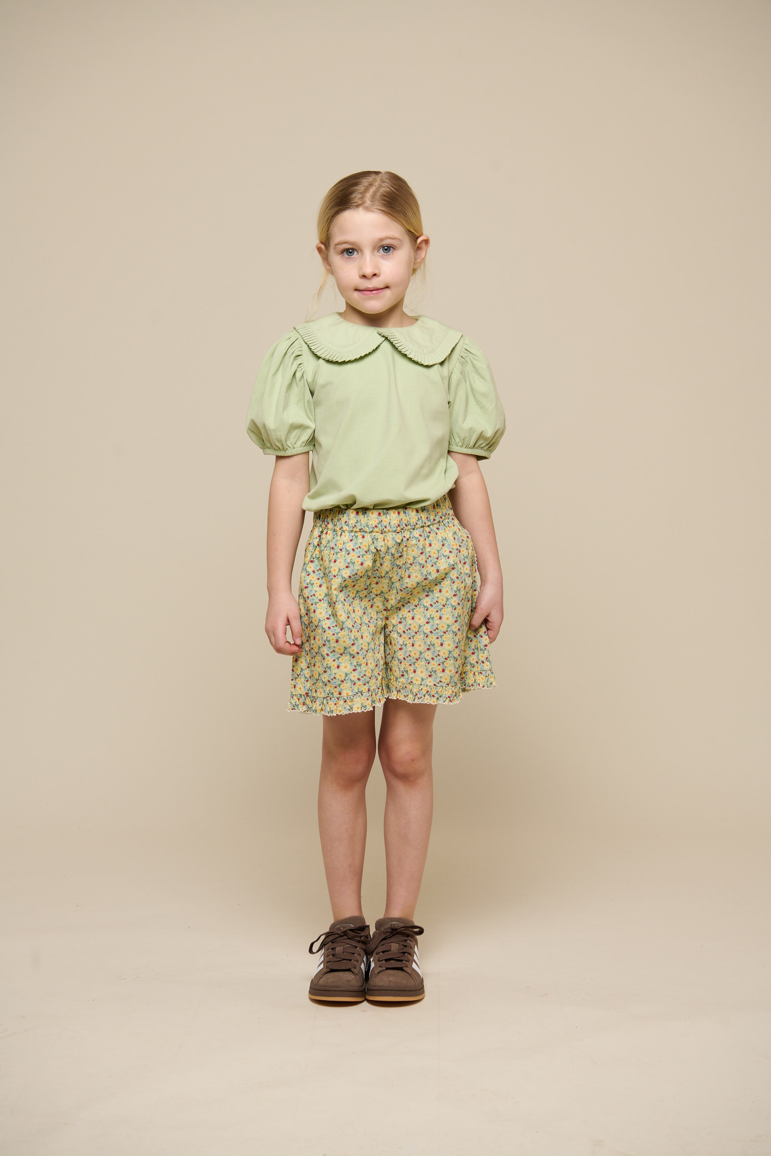 Bloemenbedrukte Poplinshorts - Tween - Green | 100959 Poppy