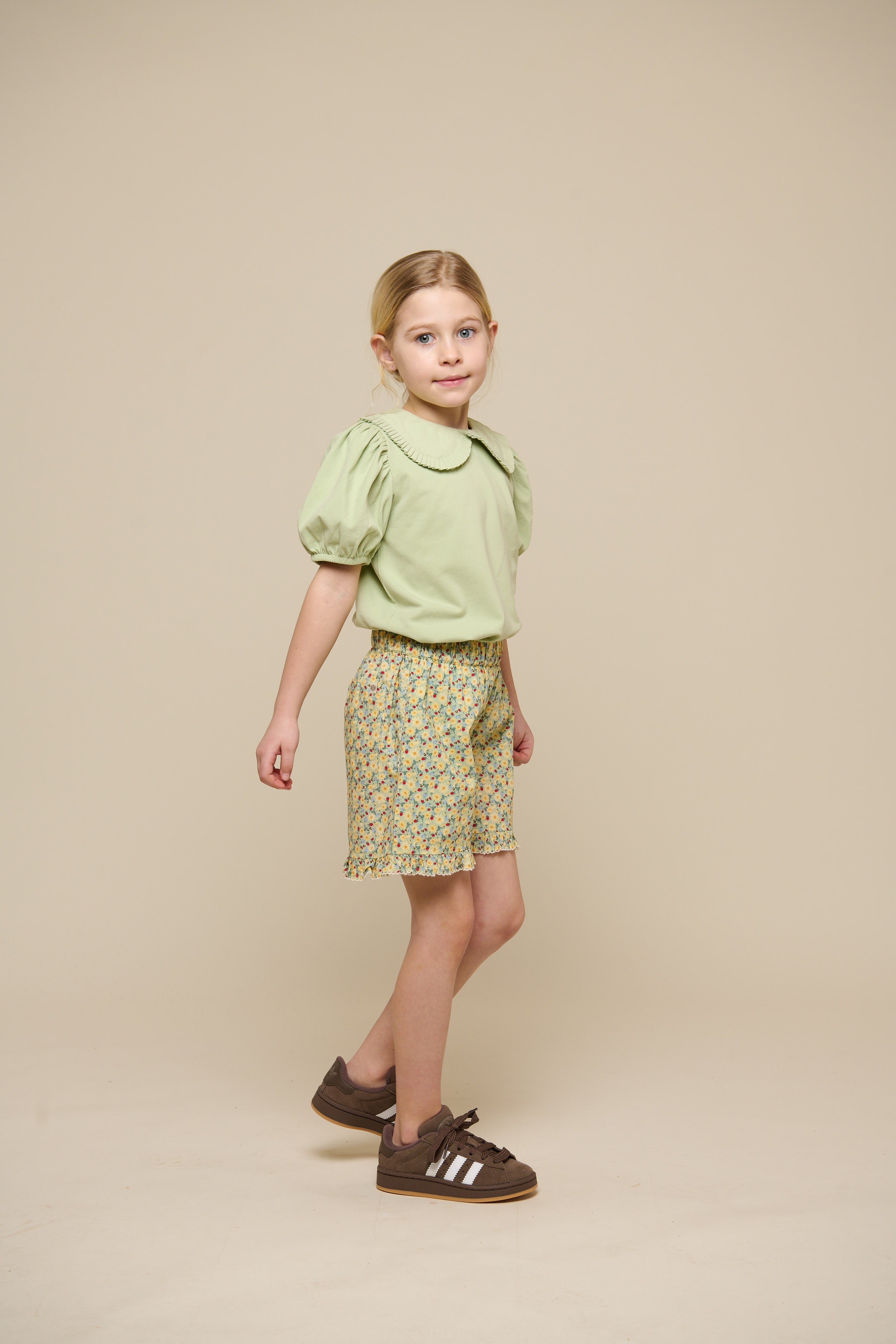 Bloemenbedrukte Poplinshorts - Tween - Green | 100959 Poppy