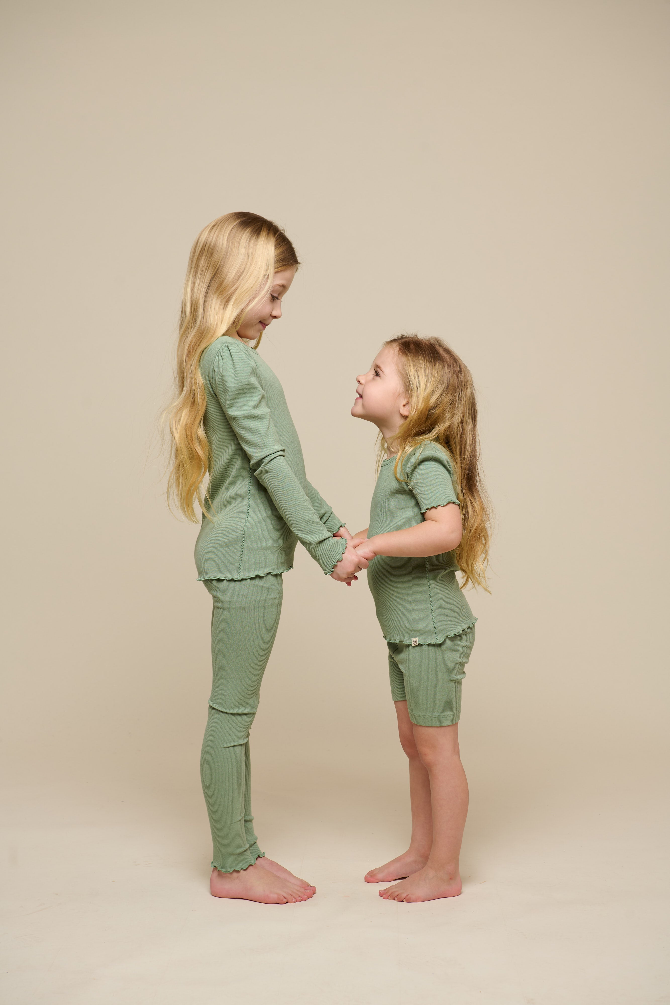 Korte Modal Rib Tights - Tween - Dusty Green | 101319 Lottie