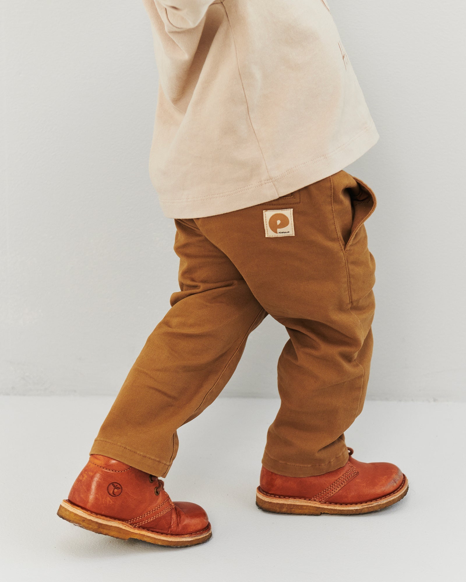 Casual pull-on chino - Little - Walnut