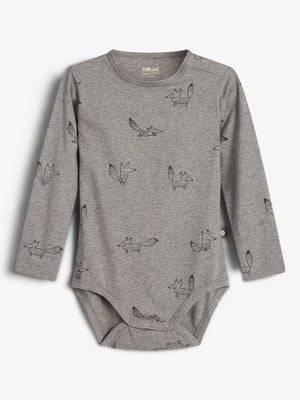 Jersey romper - Little - Grey Melange Fox
