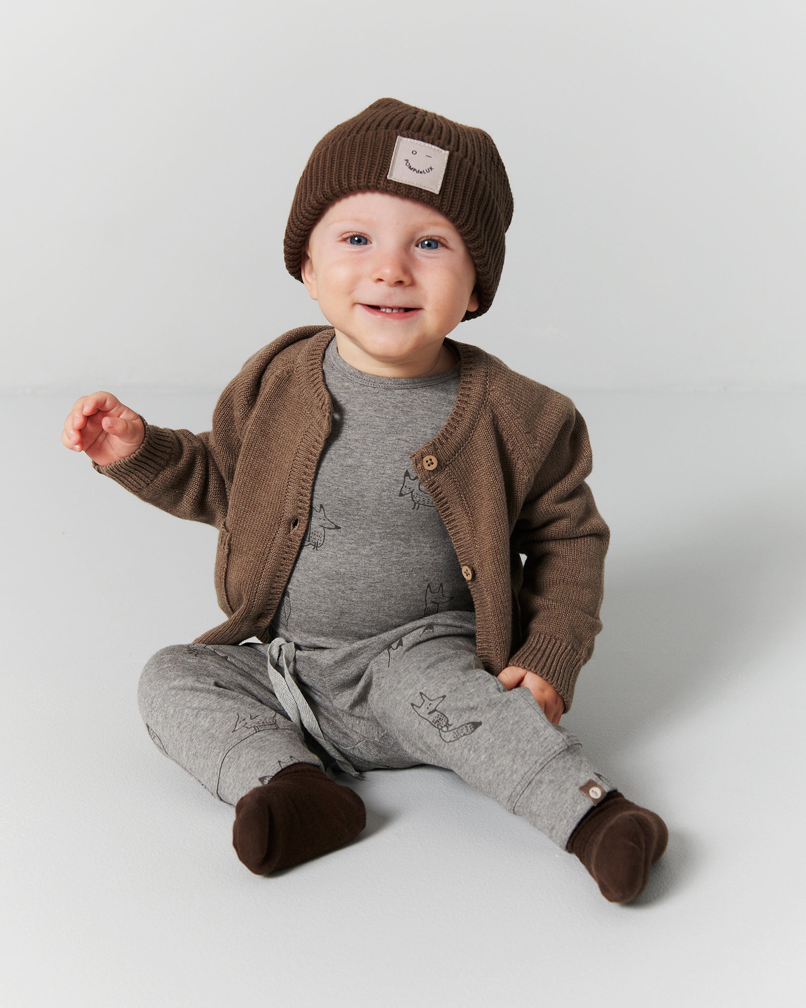 Jersey romper - Little - Grey Melange Fox