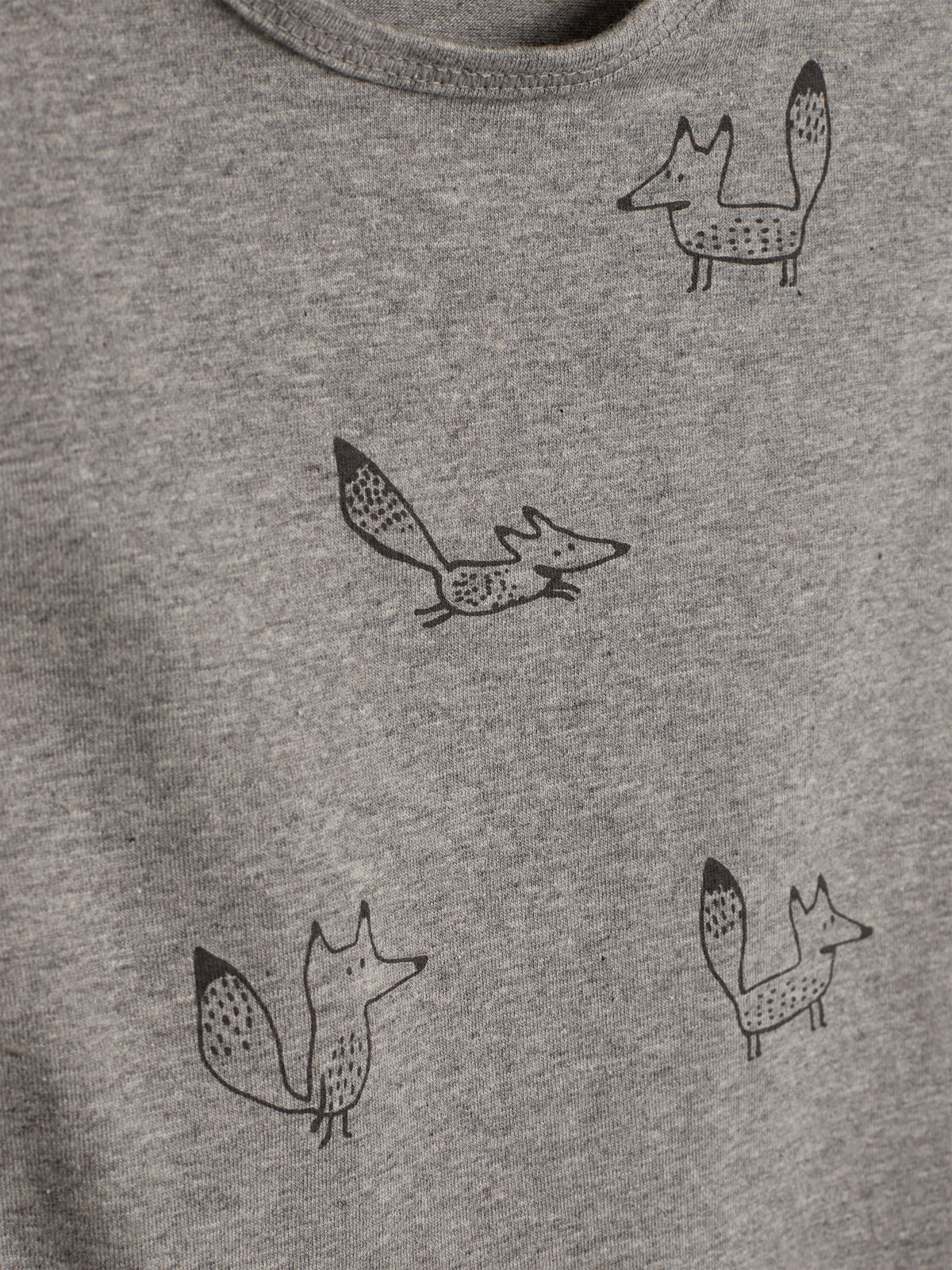 Jersey romper - Little - Grey Melange Fox