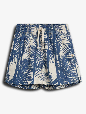 Linnen tropical shorts - Blue | 100108 Mateo