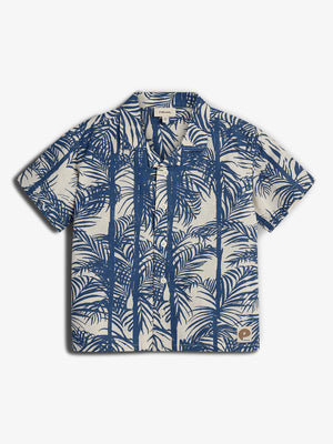 Linnen tropical shirt - Blue | 100110 Mateo
