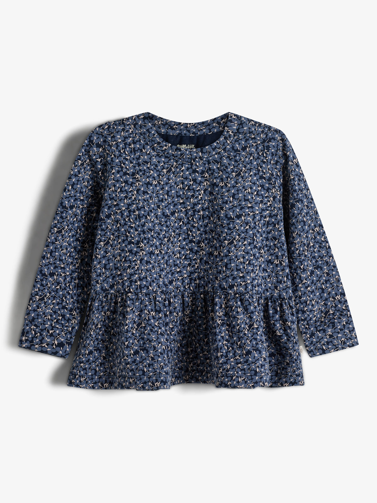 Jersey Peplum Blouse met Ditsy Print - Little - Blue