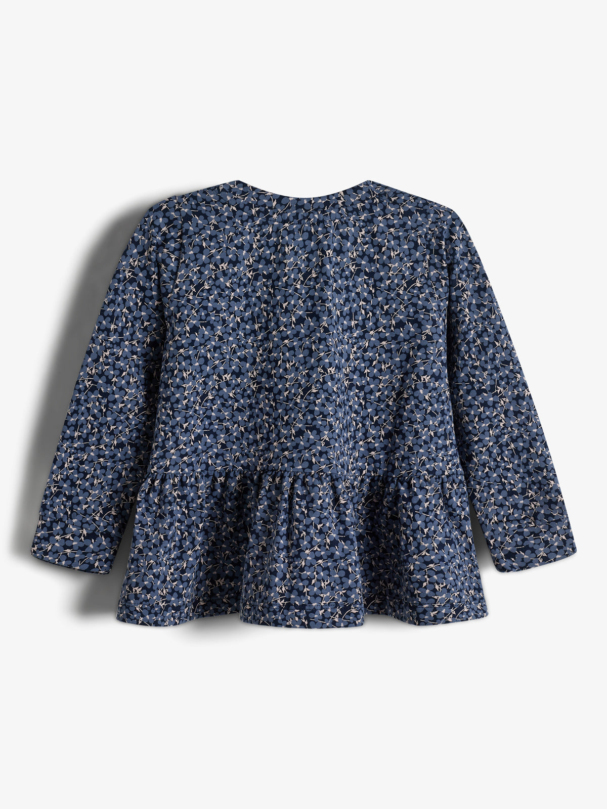 Jersey Peplum Blouse met Ditsy Print - Little - Blue