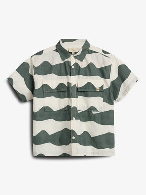 Poplin wave shirt - Petrol | 100143 Kean
