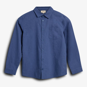 Linnen overhemd - Tween - Dusty Cobalt | 100171 Pelle