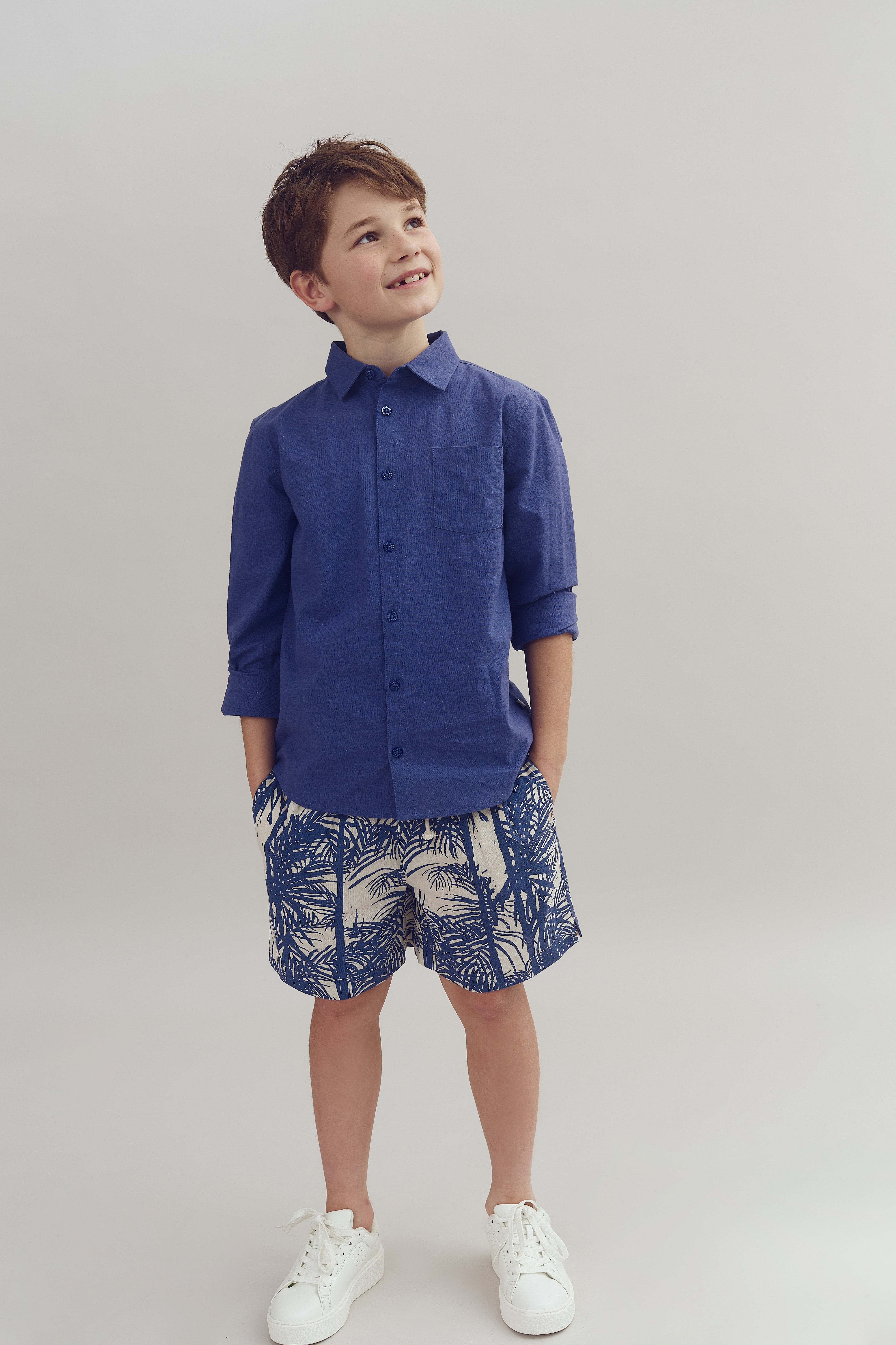Linnen overhemd - Tween - Dusty Cobalt | 100171 Pelle