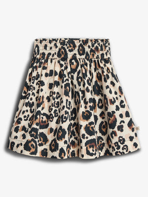 Poplin rok tot over de knie - Leopard print | 100228 Laura