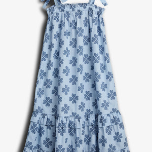 Maxi jurk met hartjesprint - Tween - Blue / Dusty Cobalt | 100233 Cloe