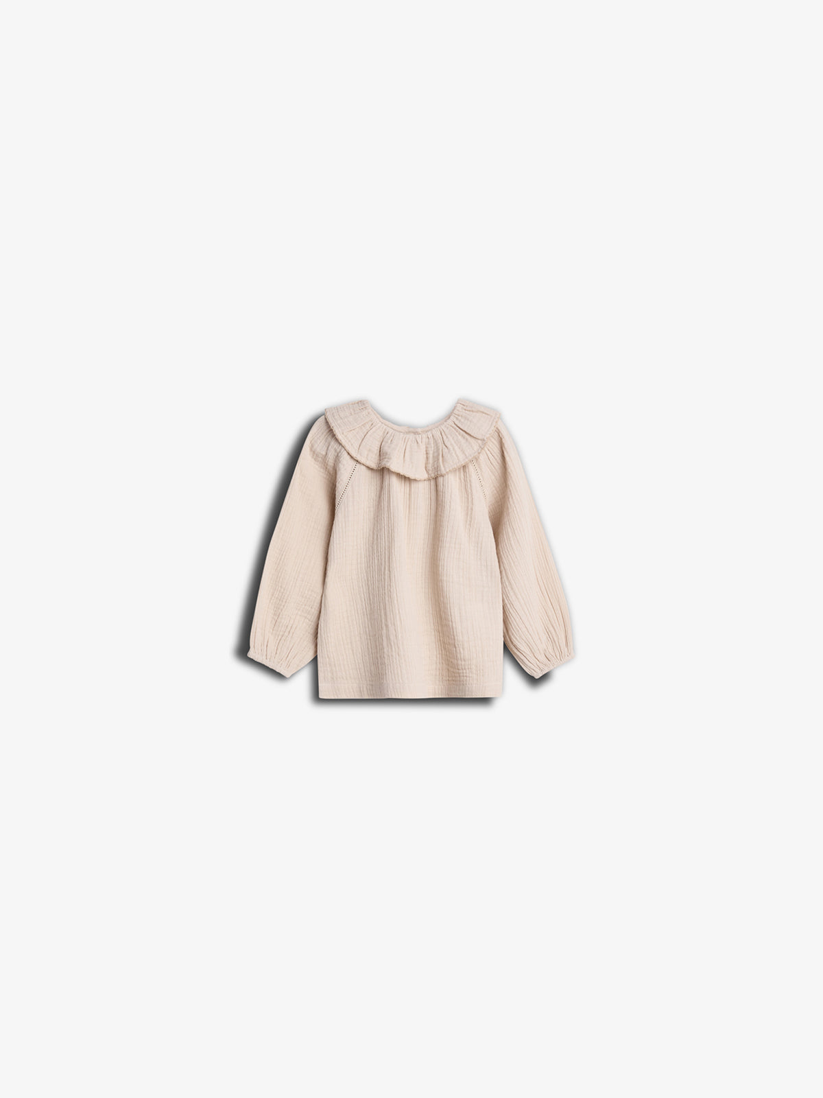 Musselin blouse met kraag - Kids - Light Beige | 100237 Ella