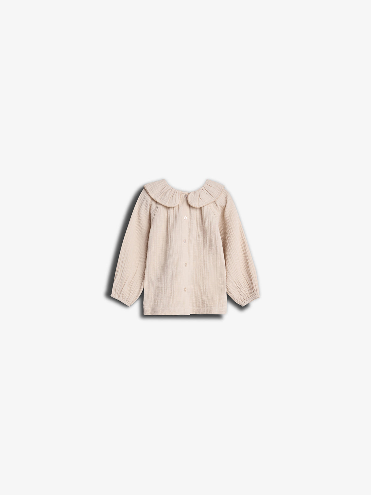 Musselin blouse met kraag - Kids - Light Beige | 100237 Ella