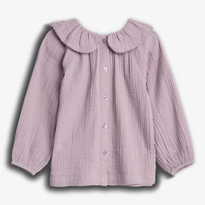Musselin blouse met kraag - Purple | 100238 Ella