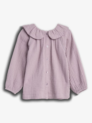 Musselin blouse met kraag - Purple | 100238 Ella