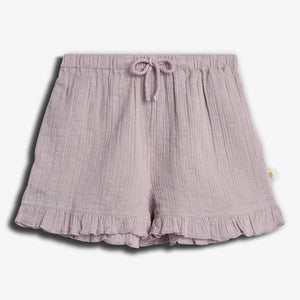 Musselin shorts met borduursel - Purple | 100246 Ella
