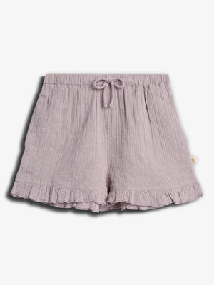 Musselin shorts met borduursel - Purple | 100246 Ella