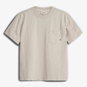 Slub jersey T-shirt met borstzak - Off White | 100250 Emil