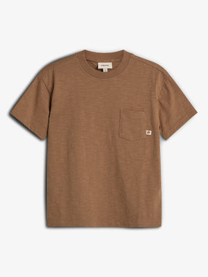Slub jersey T-shirt met borstzak - Tween - French Beige | 100410 Emil