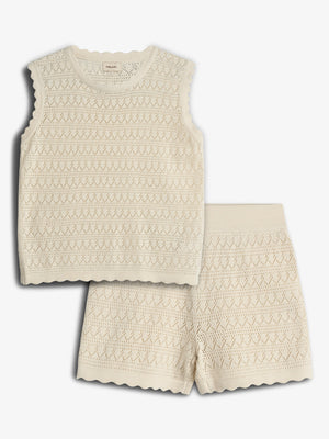 Gebreide shorts en top - Off White | 100286 Vivi