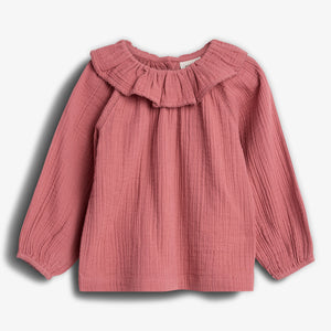 Musselin blouse met kraag - Blush | 100288 Ella